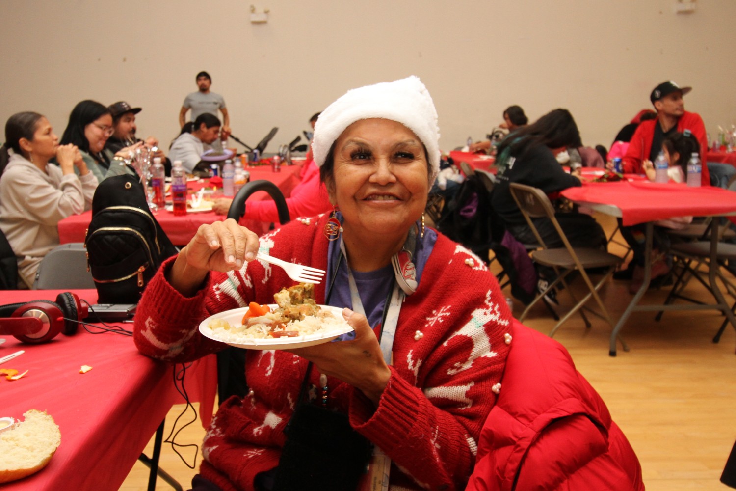 Chris Webster, a Surrey resident from the Ahousaht First Nation, enjoys the holiday meal. 