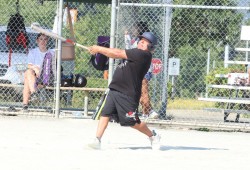 Thomas Dick cracks the ball.