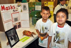 Evan Lucas and Chancellor Watts (Tseshaht) worked together on Masks.