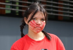 Teen Quastania McCarthy stands in solidarity with MMIWG.