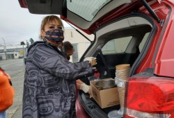 Martha Martin delivers food and care packages to people in Port Alberni. (Submitted photo)