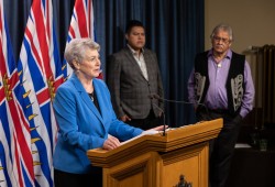 Katrine Conroy, Minister of Forests, Lands, Natural Resource Operations and Rural Development, speaks on the provincial and First Nation engagements on old growth deferrals. (Province of B.C. photo)