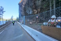 Both lanes of the highway finally reopened on Sept. 1, after extensive work to mitigate hazards. (BC Wildfire Service photo)