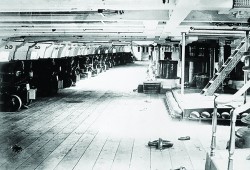 This rare photograph shows the guns of the HMS Sutlej.