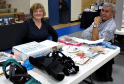 Pamela Gardner with Burnaby Orthopaedic and Mastectomy was visiting from the Lower Mainland, showing off products, taking measurement and doing fittings.