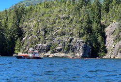 Crews from the Canadian Coast Guard, the Western Canada Marine Response Corporation and the Tseshaht First Nation have been involved in attending to the wreck, which is Hocking Point, halfway down the Alberni Inlet from Port Alberni.
