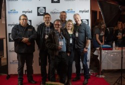 Huu-ay-aht delegation with waałšiʔaƛin filmmakers at the Chilliwack Independent Film Festival.(Munro/Thompson photo)