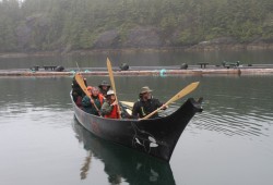 On National Indigenous Peoples Day visitors and staff at Walters Cove Resort took a trip in a traditionally designed dugout canoe.