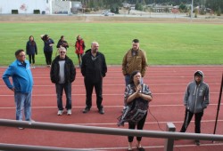 Elia Nicholson-Nave addresses the crowd during the suicide awaremess walk.