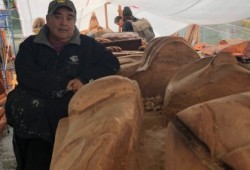 Carver Cecil Dawson on site at the Language Revitalization Pole.