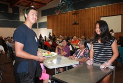 Michael Andrew and Hunny Lucas serve at the luncheon.