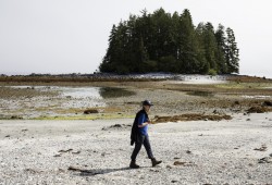 Memphis Dick looks for campers on Hand Island, in the Broken Group Islands, in Barkley Sound, July 26, 2021.