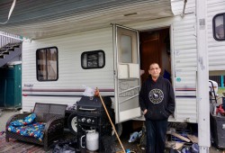 “In my trailer, I’ve handled 53 overdoses,” said Rob Bear Lind. “We have Naloxone kits in the trailer.” (Karly Blats photo)