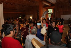 More than 100 relatives and supporters filled the Mowachaht/Muchalaht House of Unity to hold up Ray Williams.