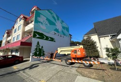 For four days, the team donated six to seven hours of their time to have the wall ready for Cowichan mural artist Charlene Johnny.