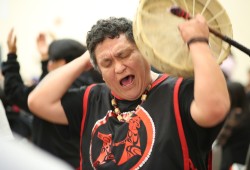 “It’s a blessing and healing song,” explains Marshall Thomas about the last song performed by the Ahousaht group. 