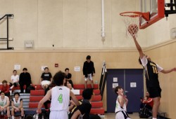 Colin Hayes Jr. goes big during a game against Queen Margaret’s Royals.