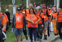 The march ascended Roger Street in Port Alberni.