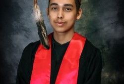 Ei-Ra Charleson of Hesquiaht, who graduated from Eighth Avenue Learning Centre, shared with Ha-Shilth-Sa that he completed roughly 20 classes this year to finish his schooling. (Haley Hillsden photo)