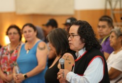 Ernie Smith speaks about his blood ties to the Māori people. (Eric Plummer photo)