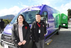 Darrell Ross and Brianna Rai operate a harm reduction van for Teechuktl Mental Health, a measure introduced in March to help those at a high risk of harm due to illicit drug use. (Eric Plummer photo)