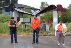 For most of a century, a residential school stood at the site on the Tseshaht reserve, finally closing for good in 1973. Pictured in the middle is former AIRS student Tom Watts.