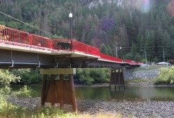 Zeballos and the village of Ehatis have been without power for at least four days so far this month. Pictured is the bridge linking Zeballos with Ehatis. (Eric Plummer photo)