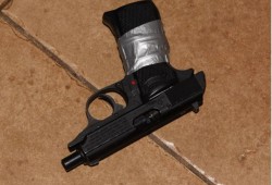 A BB gun that appears to be a real firearm was what prompted police to shoot a woman at a Hitacu home in 2021, according to the Independent Investigations Office of B.C. (IIO photo)