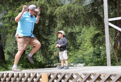 Elected Chief John Jack and his young son performed a bear dance for the return of a drum that he had misplaced. 