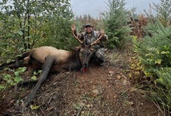 Leisa Hassall grabs the bull by the horns after a successful hunt.