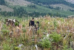 Leisa Hassall and her son Riley scout locations.