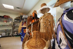 A room on the lower floor is a dedicated space for making cultural crafts and regalia.