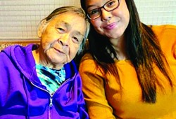 Savannah Sam (right) is a registered nurse who has worked in her home community of Ahousaht since 2022.