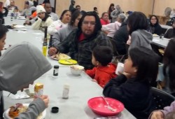 Community dinners have been held in Ahousaht's Thunderbird Hall, as the village went over two days without electricity. (Molina Dick video still)