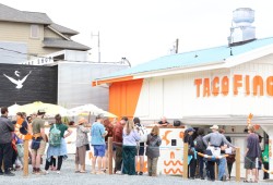 The mid-summer lunch line at Tofino’s latest chain restaurant on the corner of Campbell and Fourth Street.