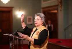 Phyllis Webstad, a residential school survivor and author whose story inspired the Orange Shirt Day movement, also received a reconciliation award at the gathering.