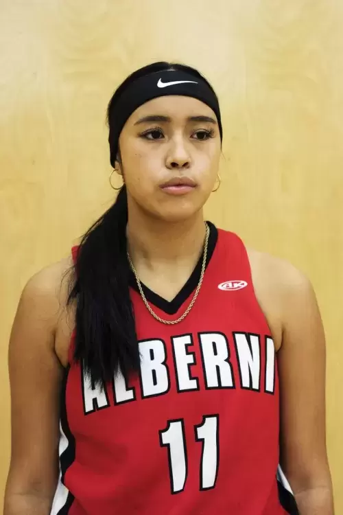 Jenelle Johnson-Sabbas is the assistant captain on the Alberni District Secondary School's senior girls basketball team, in Port Alberni, on December 9, 2021.