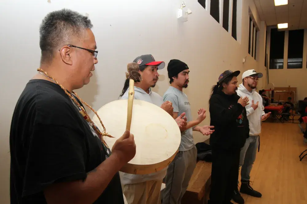 Howard Morris led songs through the evening event.