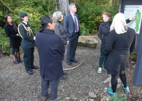 Lt-Gov. on the Tonquin Trail with the Tla-o-qui-aht 1 with Tofino Mayor Josie Osborne, Giselle Martin and Joe Martin