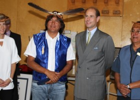 Princess Sophie, hereditary chief Paul Tate, the Earl of Wessex Prince Edward, and speaker Phillip Edgar