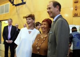 The Princess and Prince spent the time to pose for photos with community members