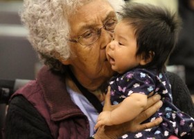 Elders and the very young come out to support A-in-chut