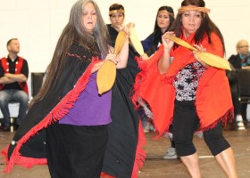 Anne Robinson (left) leads Robinson/Gallic family dancers