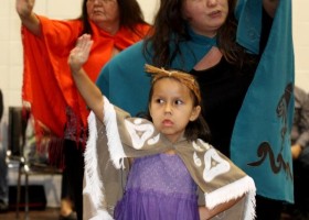 Young Mary (front) worked hard to be able to dance for Eileen Haggard's family. Eileen gifted her a song