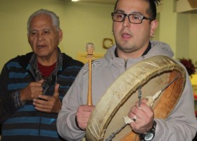 Nuu-chah-nulth Tribal Council Vice-President Ken Watts leads the Nuu-chah-nulth Song