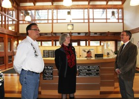 Inside reception at the Tseshaht Administration Building with Lt-Gov Judith Guichon