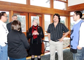 A visit with the Lieutenant Governor inside the Tseshaht Great Room.