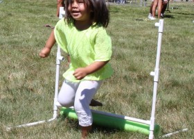 Adjustable hurdles so the little ones could play too