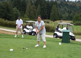 Tricia Little on the course for Tlu-piich Games